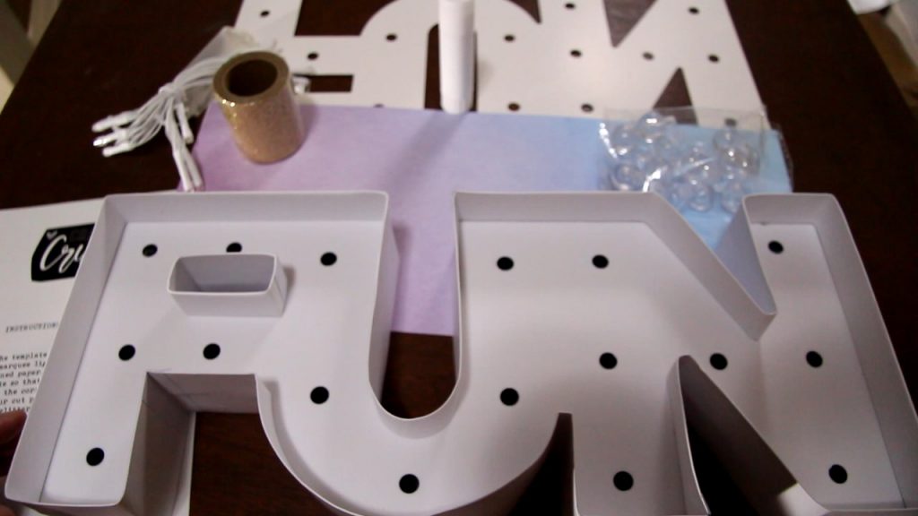 Craft Crush Mini Marquee Kit box materials led tape glue