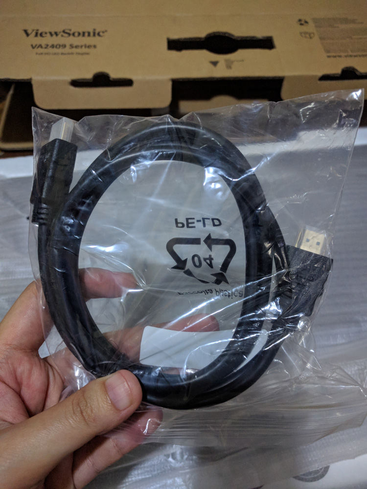 ViewSonic VA2409-H review 
HDMI cable